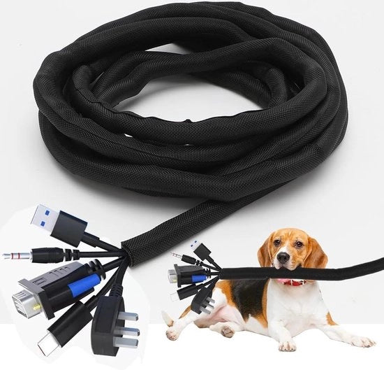 Cavo in rilievo a 4 m - sistema di gestione cavi per animali domestici - nero