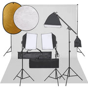 Kit per studio fotografico con illuminazione fondale e riflettore nero 02_0042464