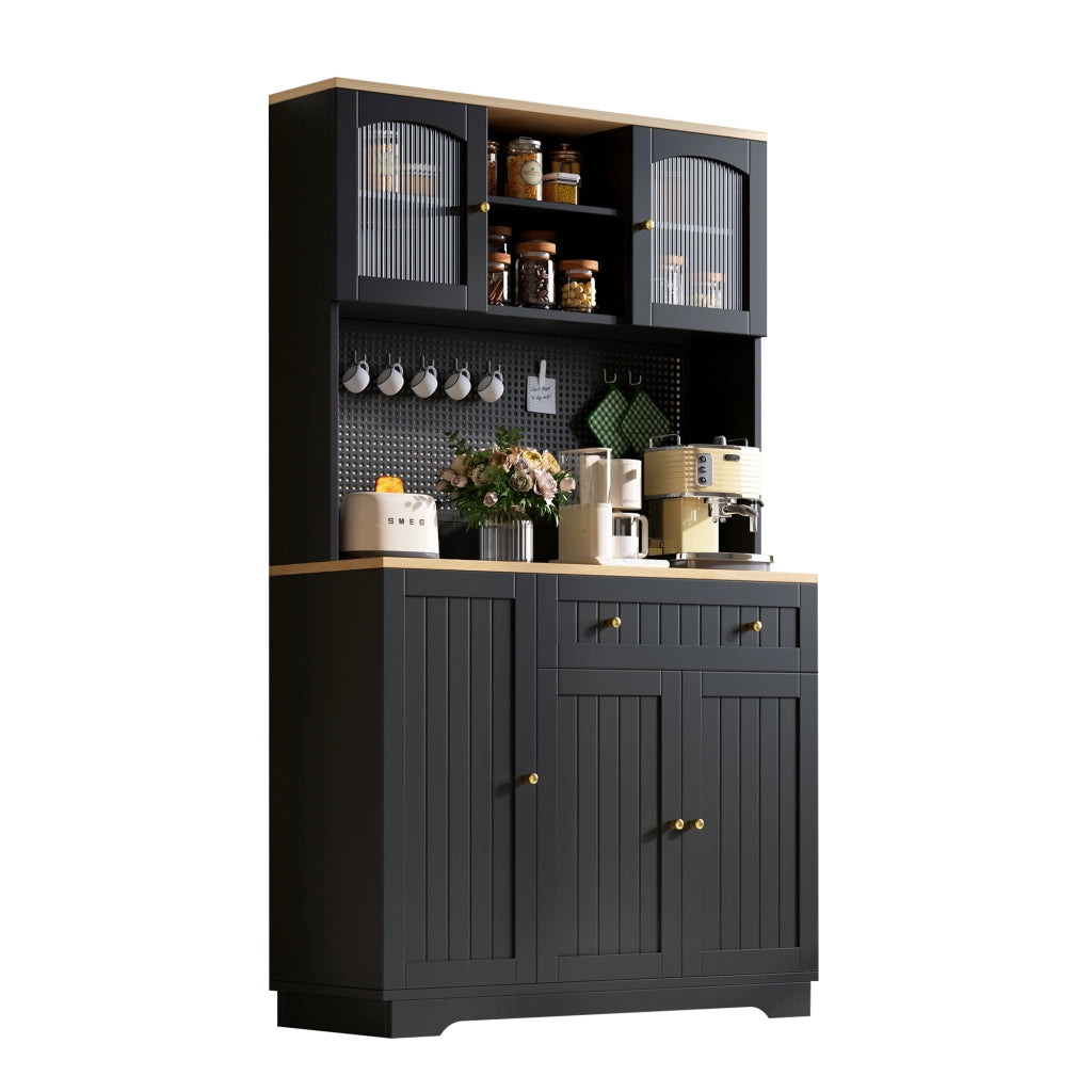 Mobile Armadio con Ante Ripiani Regolabili ¨C Minimal ¨C Nero Multiuso 103.5x40x180 cm