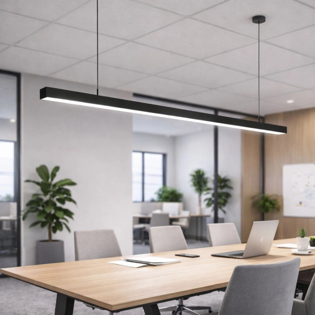 Lampada LED Lineare a Sospensione Allungabile Nero CCT 40W 4400 lm 1200x50x60 mm