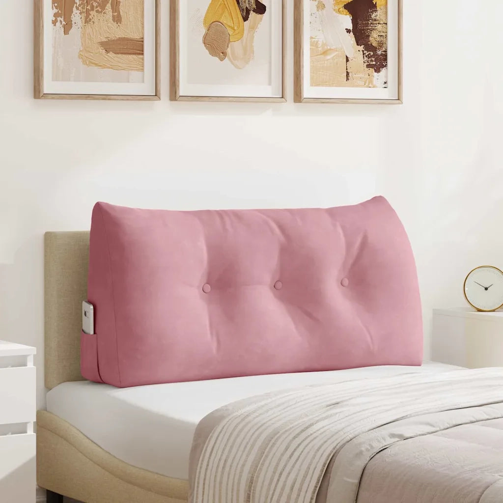 Cuscino per Schiena Rosa 100 x 24 x 50 cm Velluto 42014462
