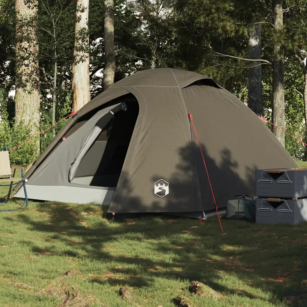 Tenda da Campeggio a Cupola per 4 Persone Marrone Impermeabile 4009619