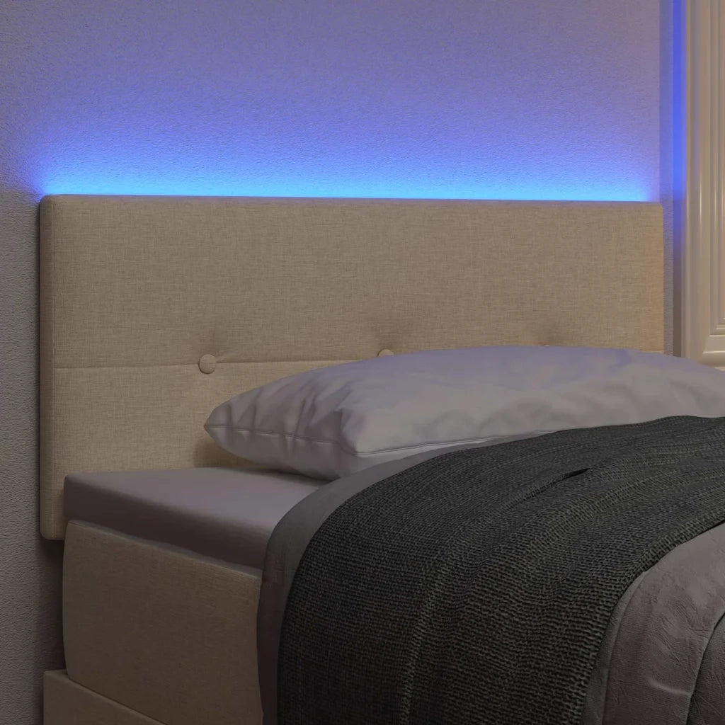Testiera LED con luci a strisce a LED Crema 90 cm Poliestere 3338101