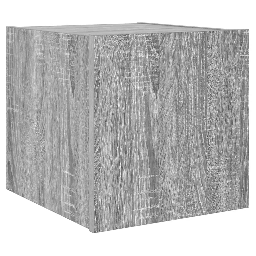 Mobile TV a Parete con Luci LED Grigio Sonoma 30,5x35x30 cm 837228