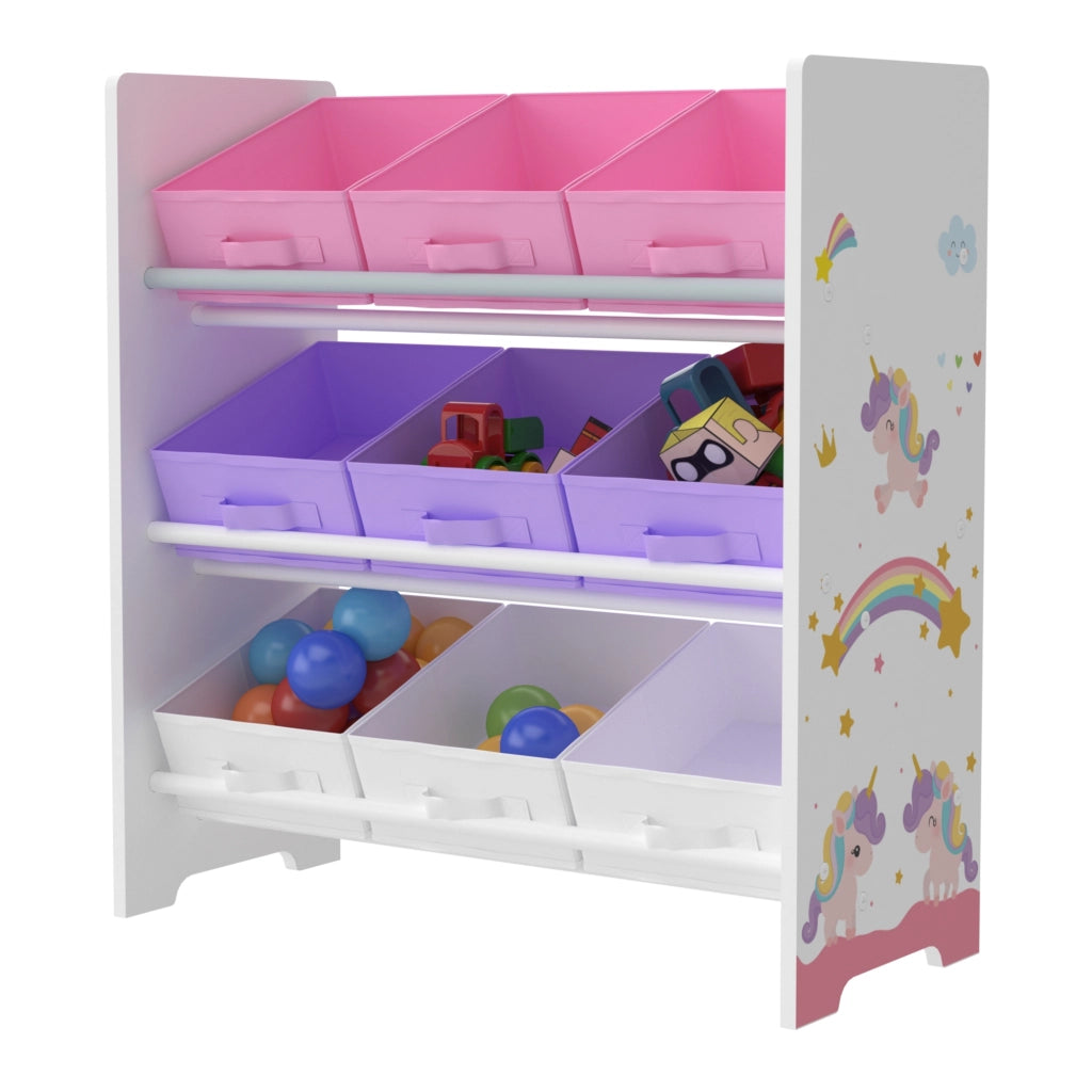 Scaffale Portaoggetti Boiro per Cameretta 60x62x30 cm Design Unicorno [en.casa]