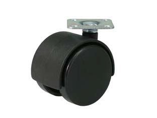 RUOTE DOPPIE IN NYLON CON PIASTRA- - ø mm.50 piastra mm.38x38 - 4 pezzi QUALITY