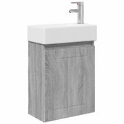 Mobile Bagno | Armadio da bagno con rubinetto Sonoma grigio 45,5 x 25,5 x 84 cm