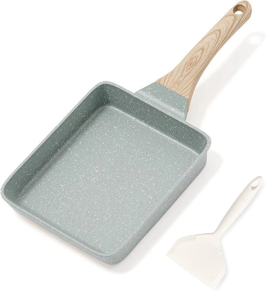 Piastra per cottura a induzione Tamagoyaki - Coating in granito - 1 pezzo - Nero - 20 cm