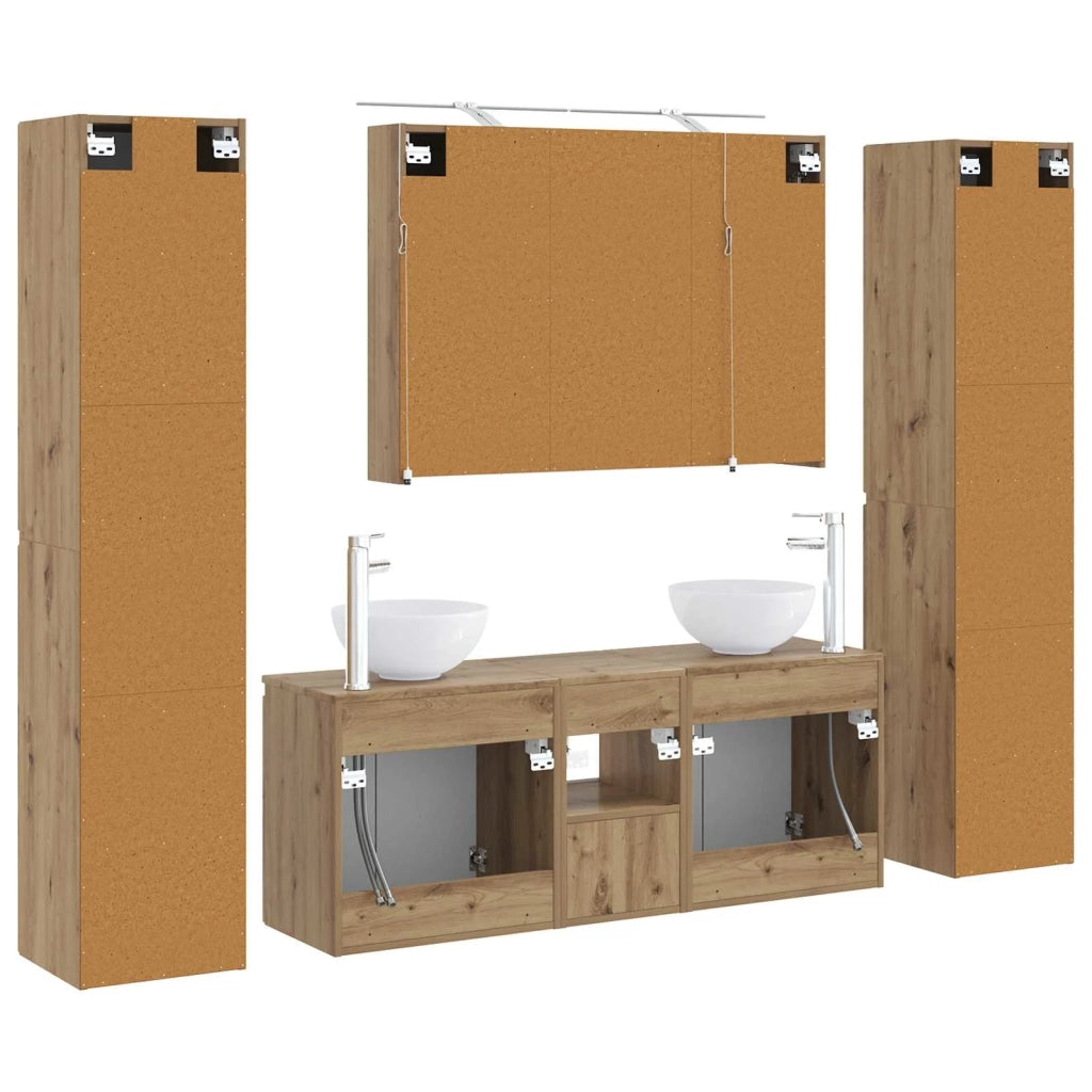Set di mobili per il bagno 6 pcs Rovere Artigianale 3407214