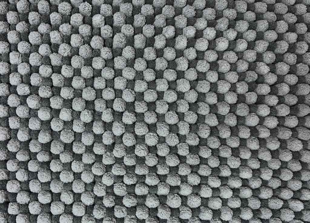 Tappeto Bagno Doccia Antiscivolo In Ciniglia Super Assorbente Modello Dots - 50x80 - Nero
