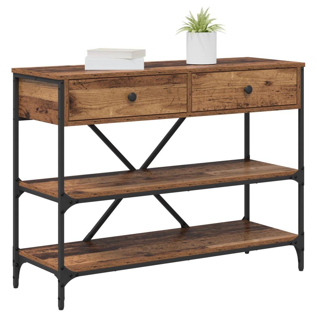 Tavolo Consolle Legno Vecchio 100x34.5x75 cm Legno Ingegnerizzato