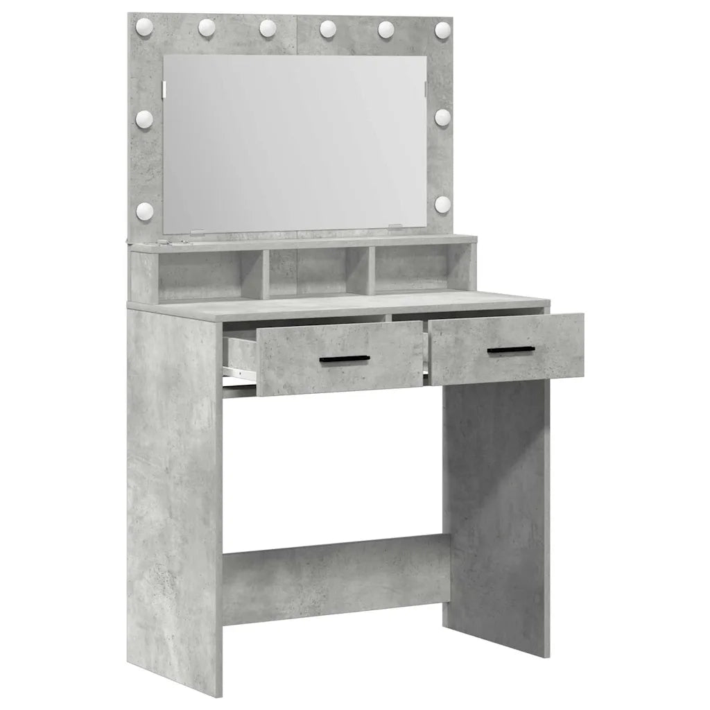 Tavolo da Trucco con cassetto Grigio cemento 79 x 41 x 135 cm 865085