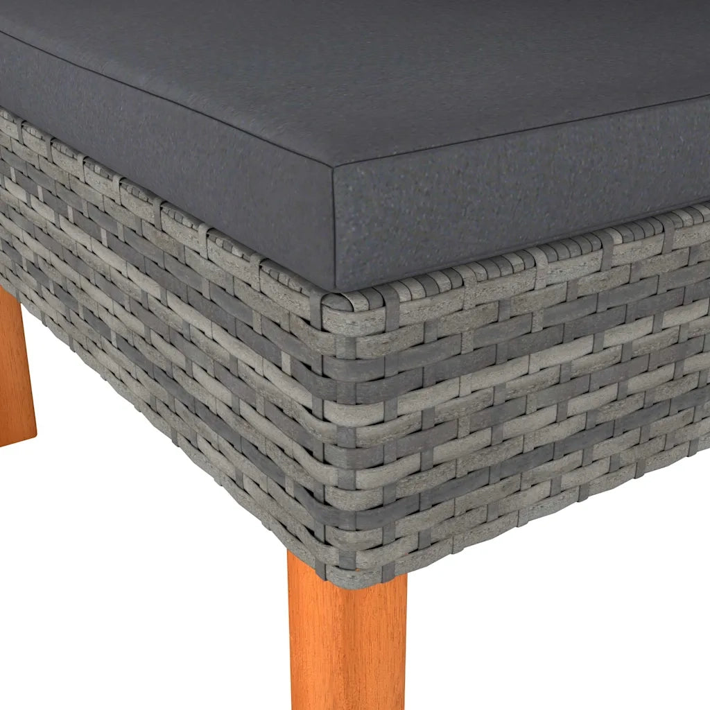 Poltrone Angolari 2 pz Polyrattan e Legno Massello di Eucalipto 829814