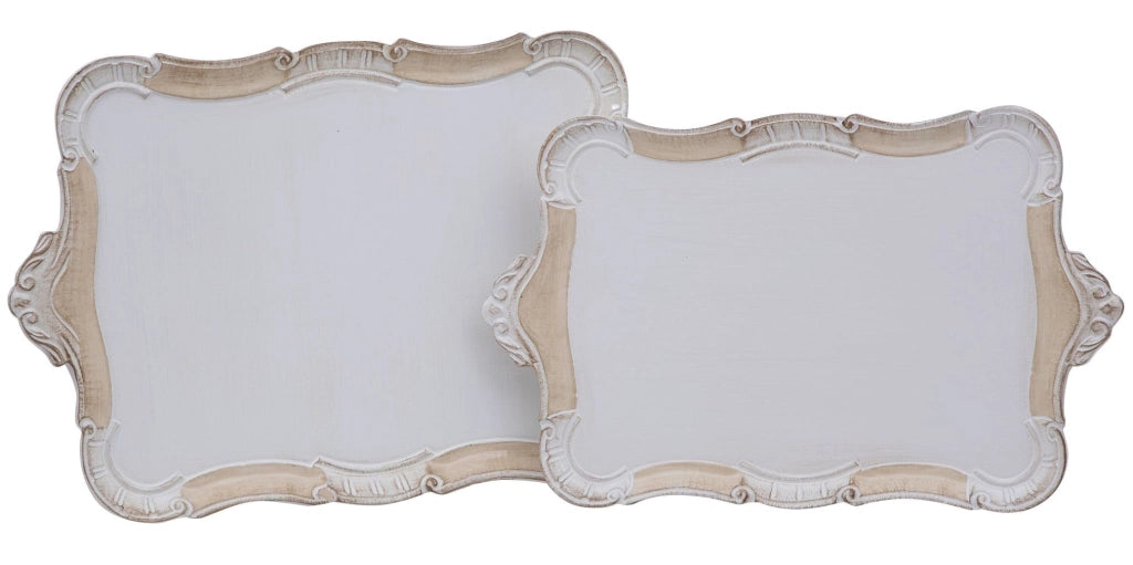 Biscottini SET DUE VASSOI IN LEGNO FIORENTINI decorati incisi mano Offerta Speciale