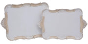 Biscottini SET DUE VASSOI IN LEGNO FIORENTINI decorati incisi mano Offerta Speciale