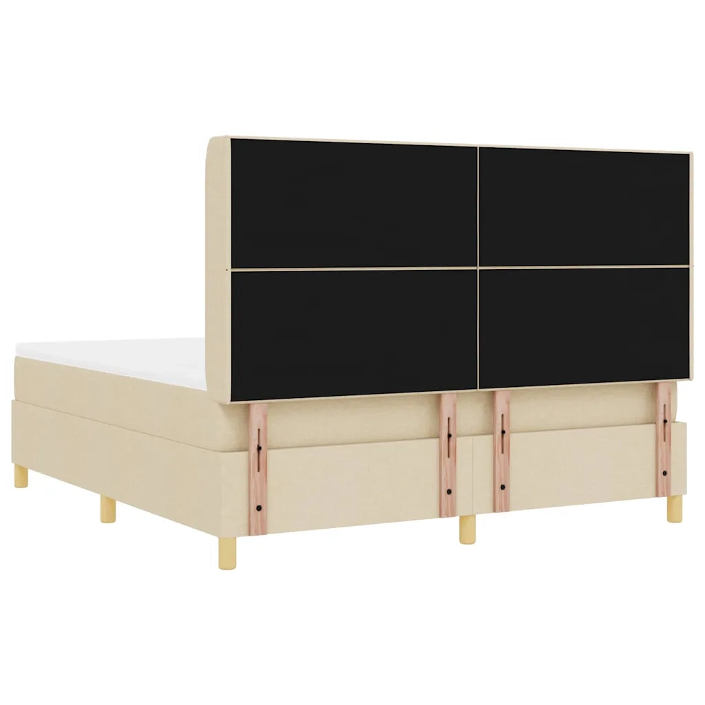 Letto a molle con materasso Crema 180 x 200 cm Tessuto 3341852