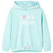 Felpa con Cappuccio da Bambina Acqua Chiaro 140cod mxl 86907