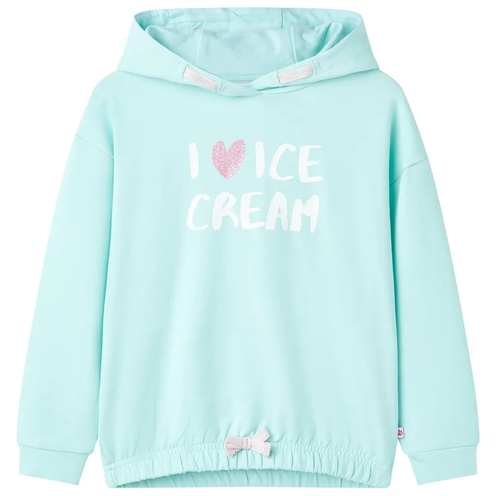 Felpa con Cappuccio da Bambina Acqua Chiaro 140cod mxl 86907
