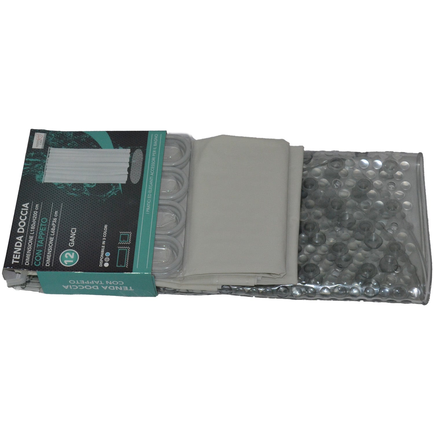 TENDA DOCCIA 180X200+TAPPETO