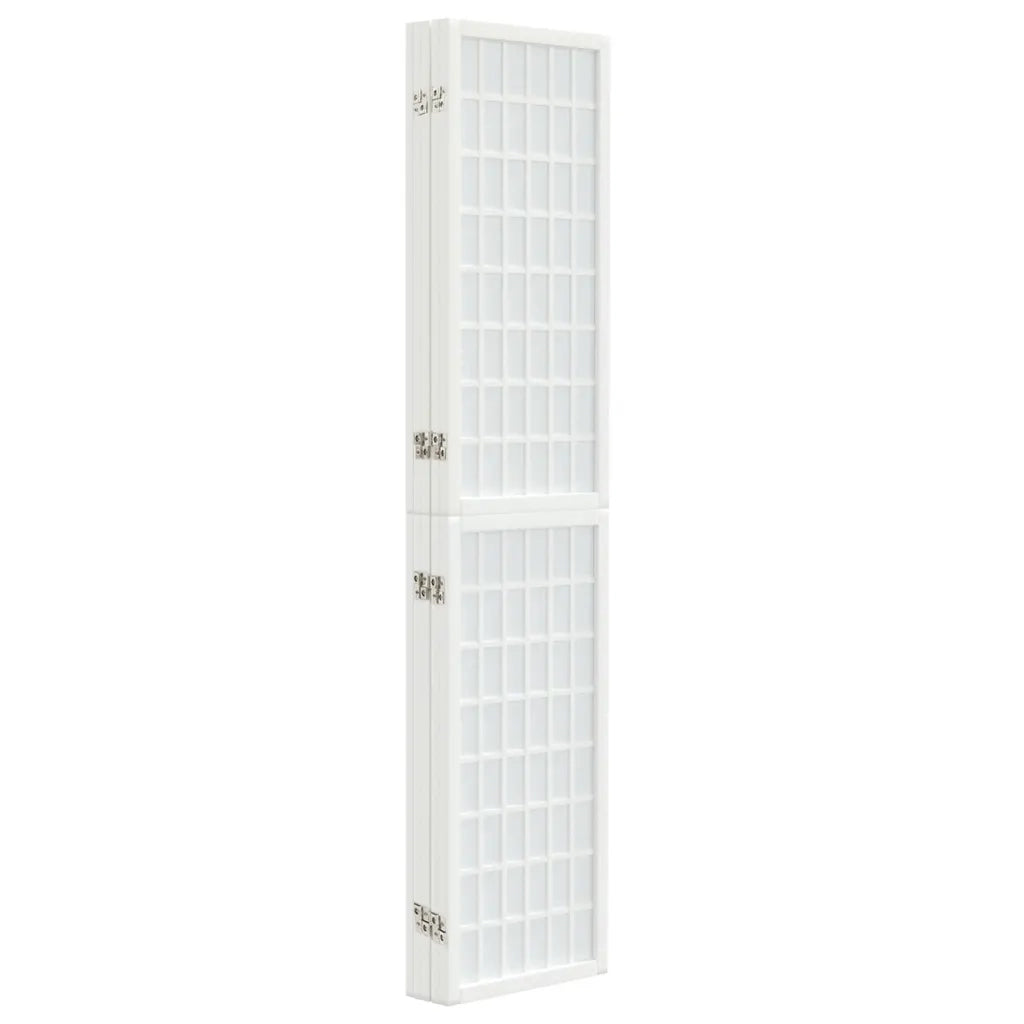 Divisorio Pieghevole 5 Pannelli Stile Giapponese 200x170 Bianco 352089