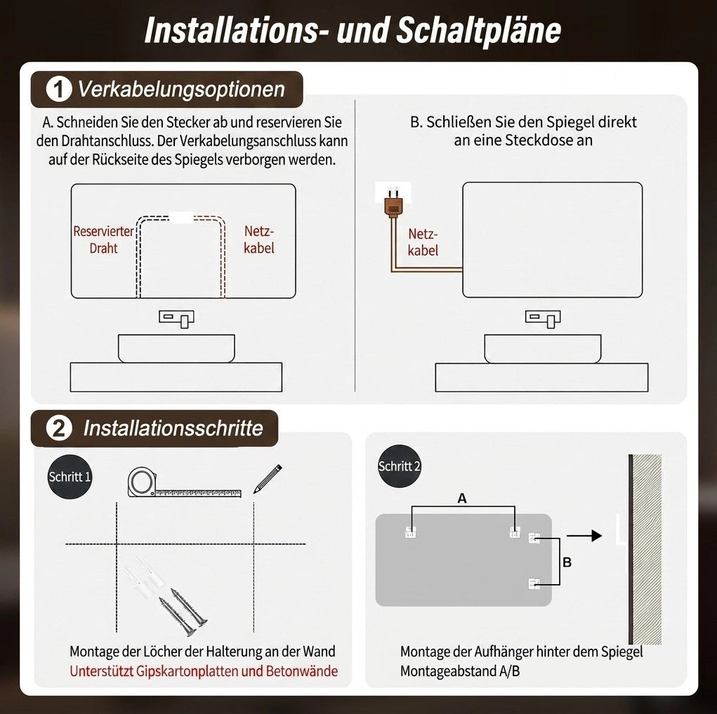 Specchio LED bagno 60x100 cm antiappannamento dimmerabile IP44