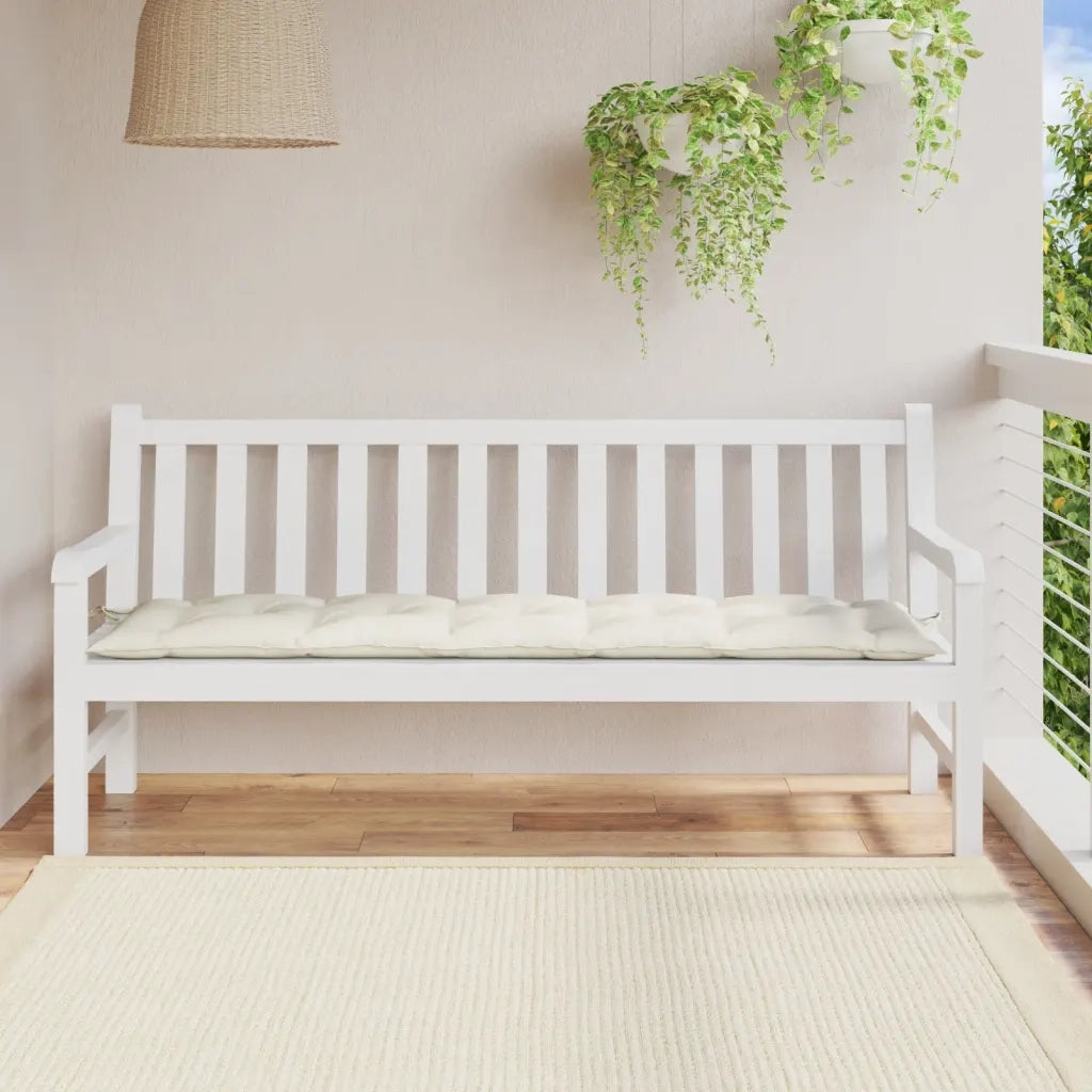 Cuscino Panca da Giardino Crema MÃ©lange 180x50x7 cm in Tessuto
