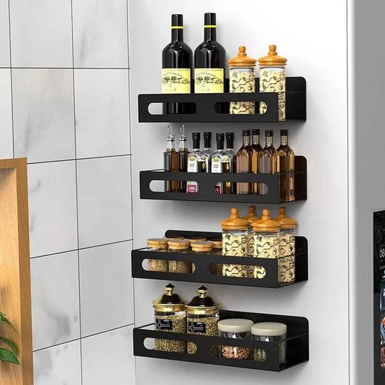 Organizzatore per erbe magnetico - organizzatore per frigorifero - nero - metallo