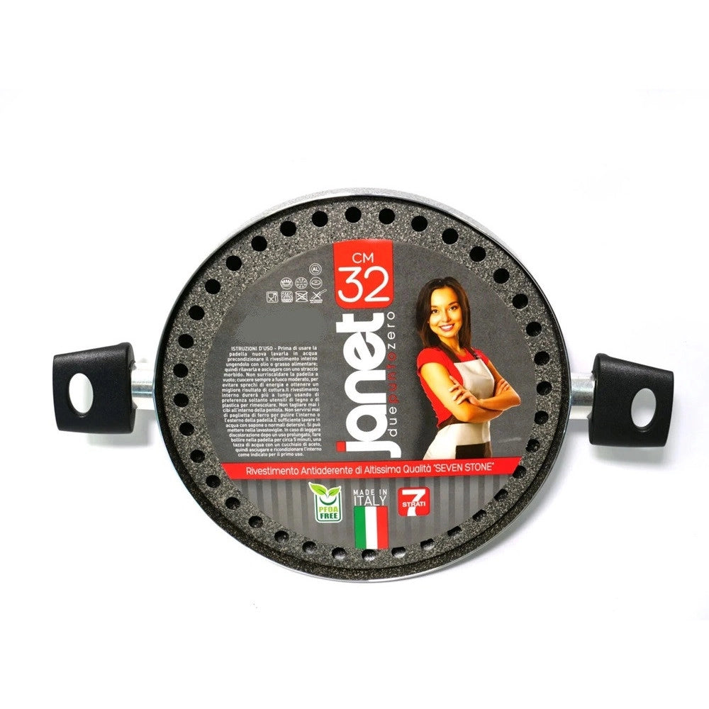 Trade Shop - Bistecchiera Grill Con Manici ø32cm In Alluminio Con Rivestimento Antiaderente 042788m -