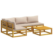 Set di divani 5 pz Naturale Legno di Acacia Massello 3417240