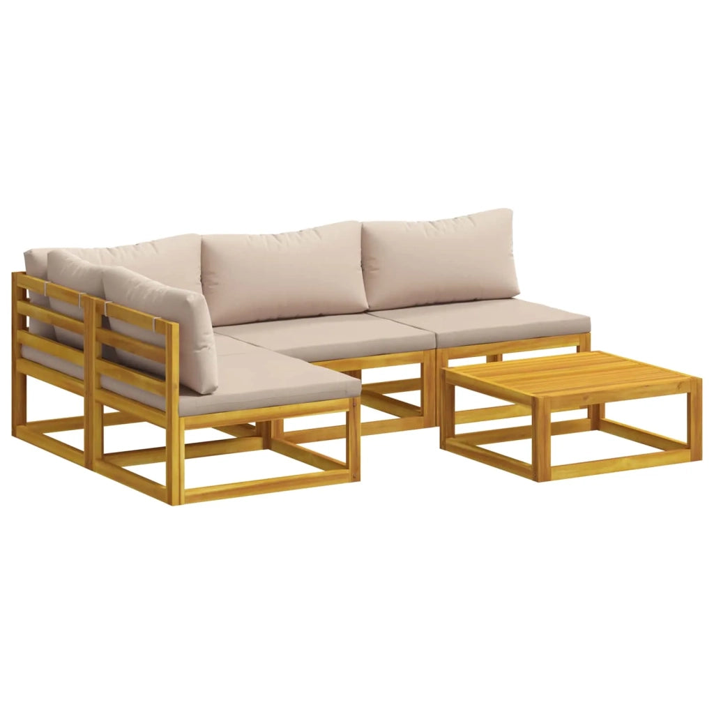 Set di divani 5 pz Naturale Legno di Acacia Massello 3417240