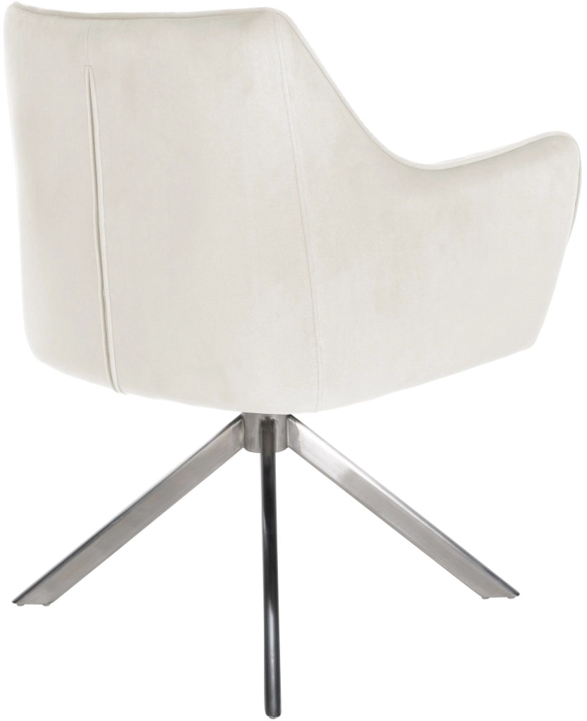 Sedia da pranzo Swing Copertura in velluto crema,acciaio inossidabile