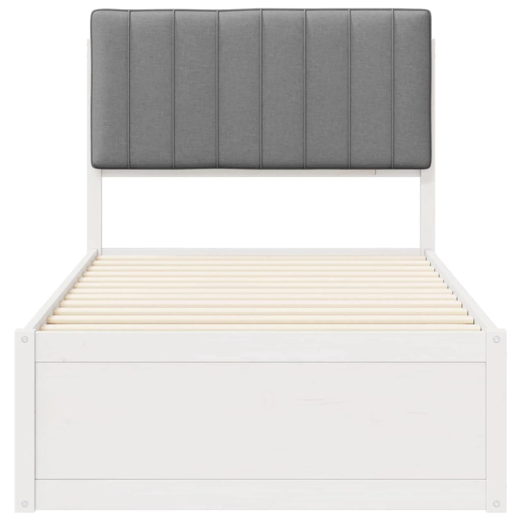 Letto con Testiera Rivestita Grigio chiaro 90 x 200 cm 877798