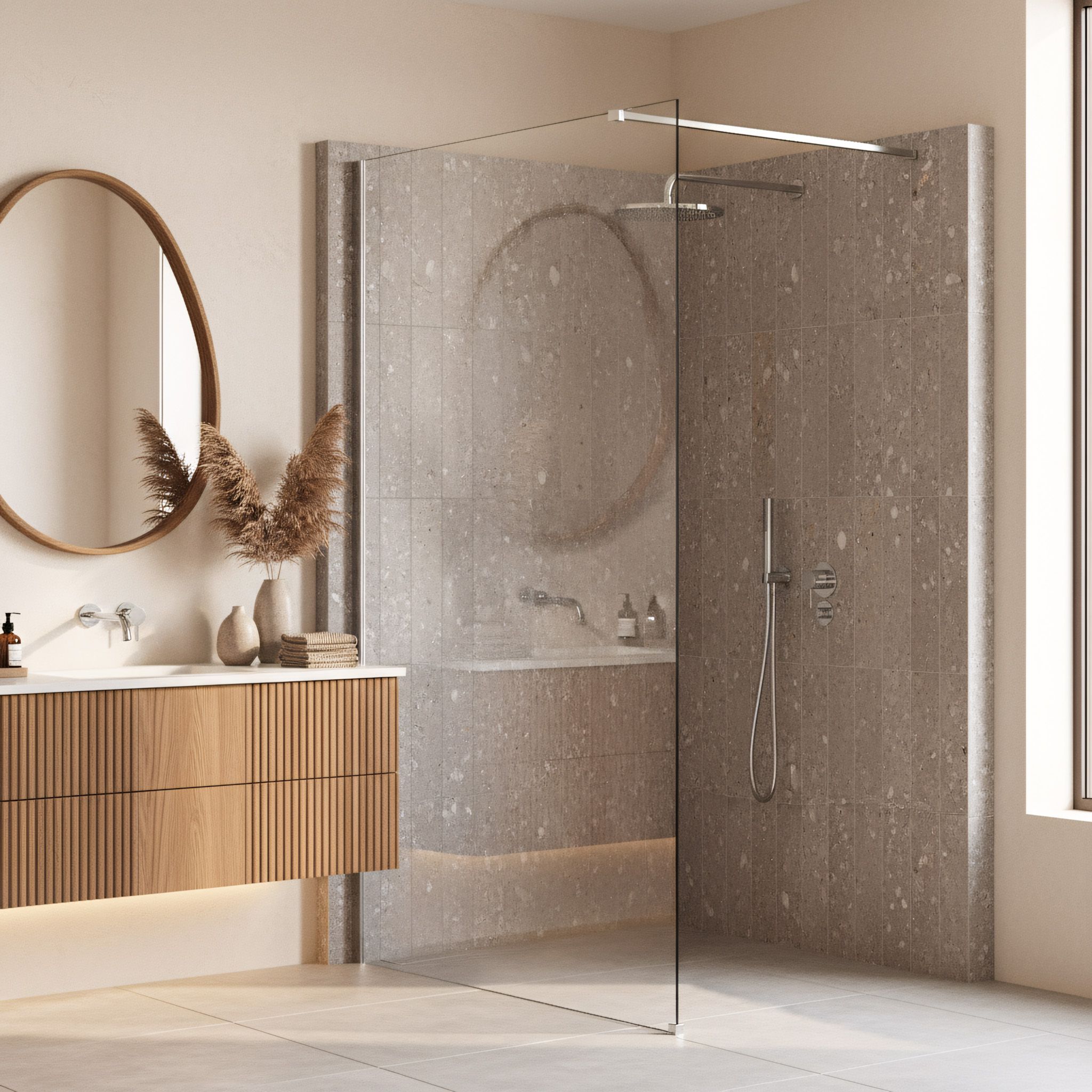 Parete Doccia Rea Flexi Transparent / Chrome 80