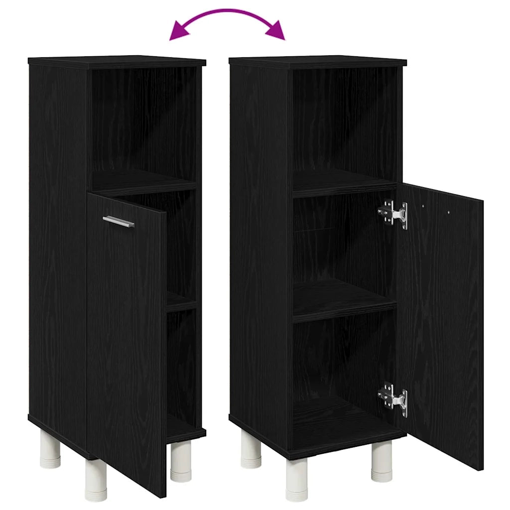Mobile da Bagno Rovere Nero 30 x 30 x 95 cm Legno multistrato 862512