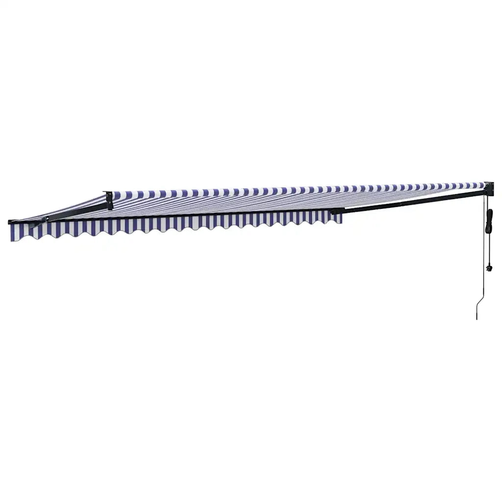 Tenda Sole Automatica Retrattile Blu e Bianca 5x3 m