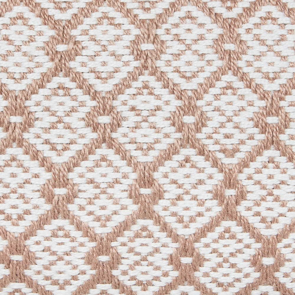 Pouf da giardino in materiale sintetico beige e bianco quadrato 50 x 50 x 30 cm Pouf da esterno intrecciato a mano in stile Boho