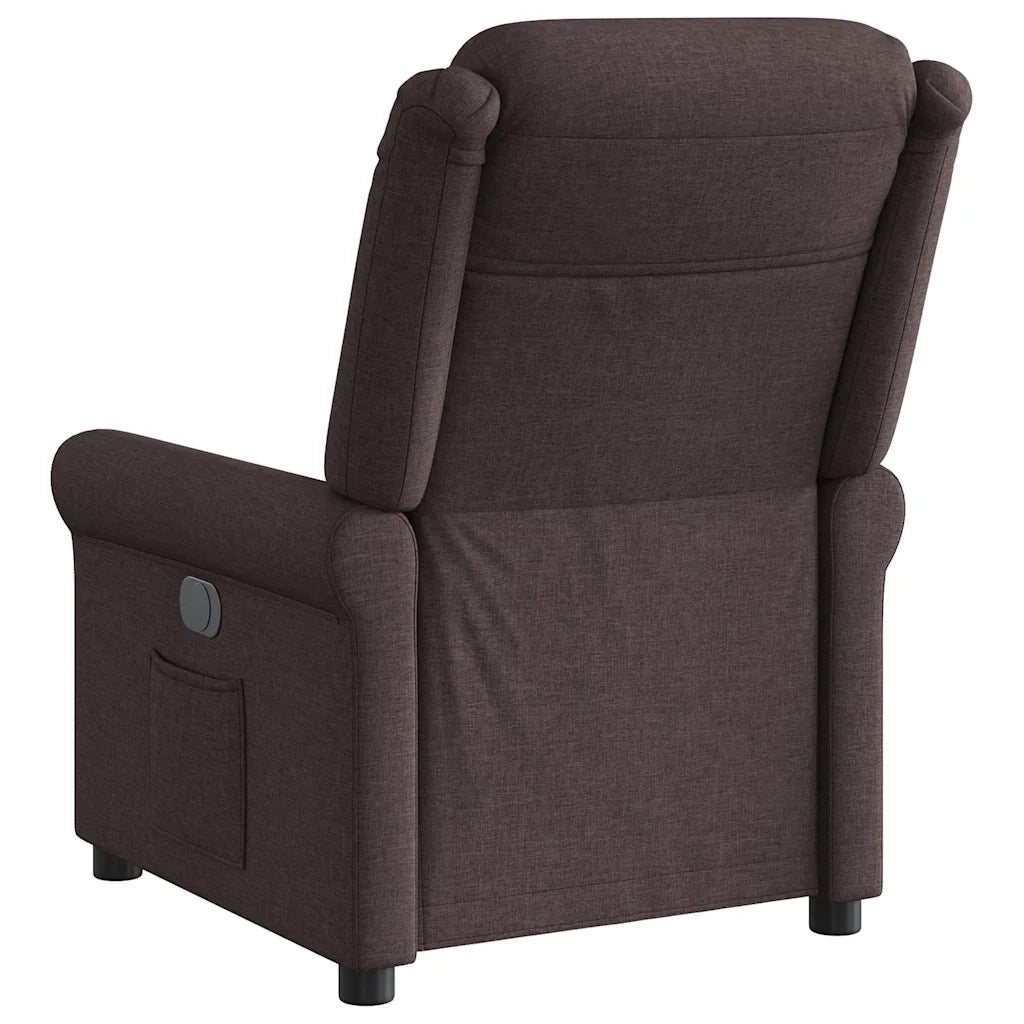 Poltrona Reclinabile Marrone Scuro in Tessuto 4015641