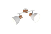 Faretto da soffitto industriale DELUME 2xE27 bianco legno