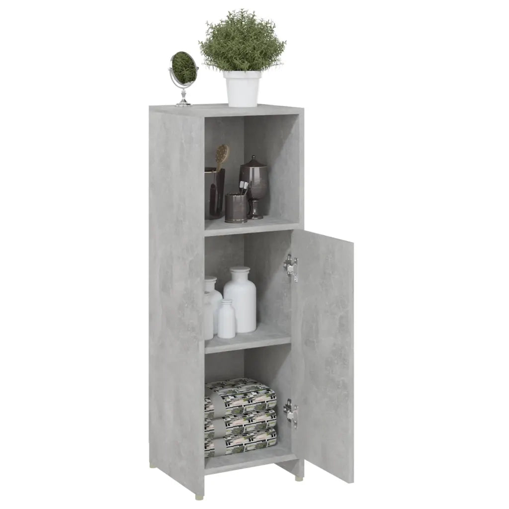Armadio da Bagno Grigio Cemento 30x30x95 cm in Truciolato cod mxl 15457