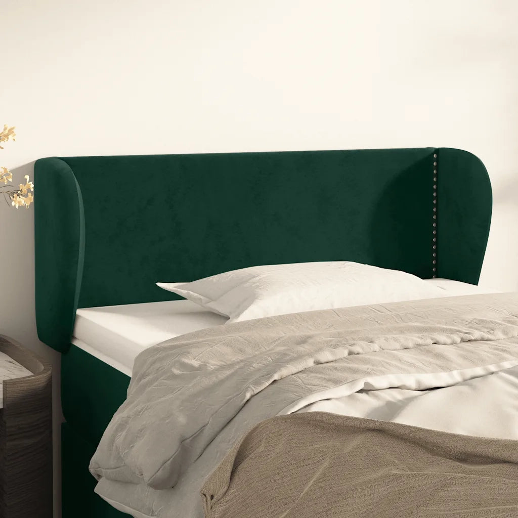 Testiera | Testata ad Orecchio Verde Scuro 83x23x78/88 cm in Velluto