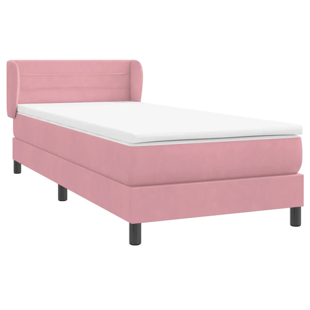 Giroletto a Molle con Materasso Rosa 80x220 cm Velluto 3317636