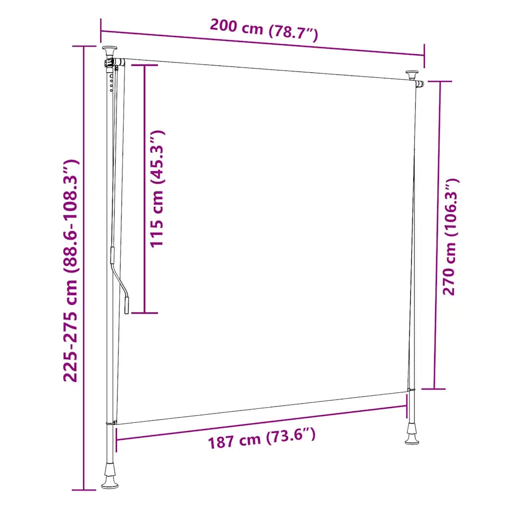 Tenda a rullo | Tenda avvolgibile Esterno Blu e Bianca 200x270cm Tessuto e Acciaio
