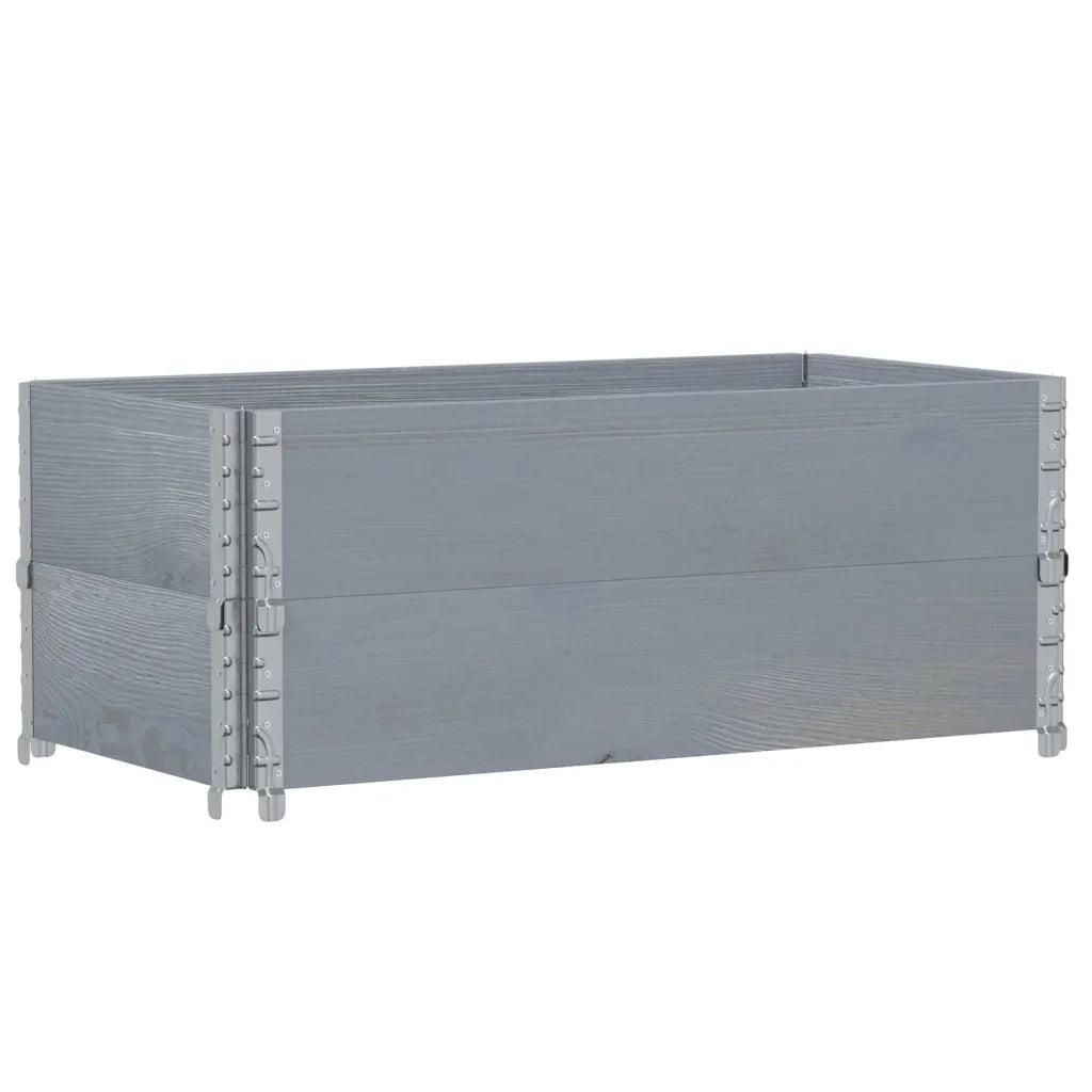 Paretali per Pallet 2 pz Grigi 100x50cm Legno Massello di Pino CFW3903529