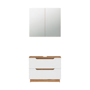 Vicco Set di mobili da bagno Rovere/bianco a strisce 2 parti