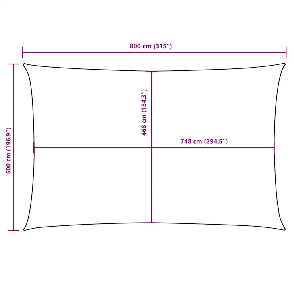 Parasole a vela | Telo Ombra | Vela da ombra Oxford Rettangolare 5x8 m Terracotta