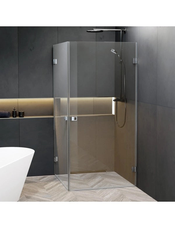 SCANDIC NXT 209 RIHO 90x90 x200cm Box Doccia Angolare con Cerniera Cromo