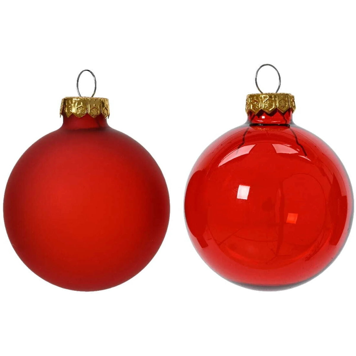 Set 6 Palline di Natale in Vetro Ø 6 cm – Castagna Trasparente