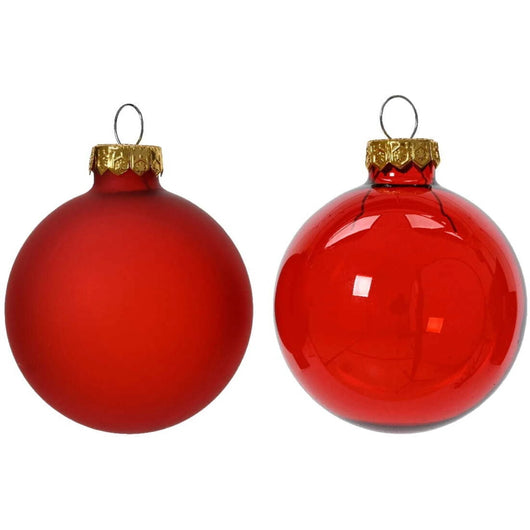 Set 6 Palline di Natale in Vetro Ø 6 cm – Castagna Trasparente