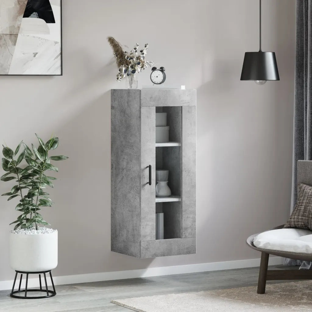 Armadietto a Muro | Mobile a Parete Grigio Cemento 34,5x34x90 cm