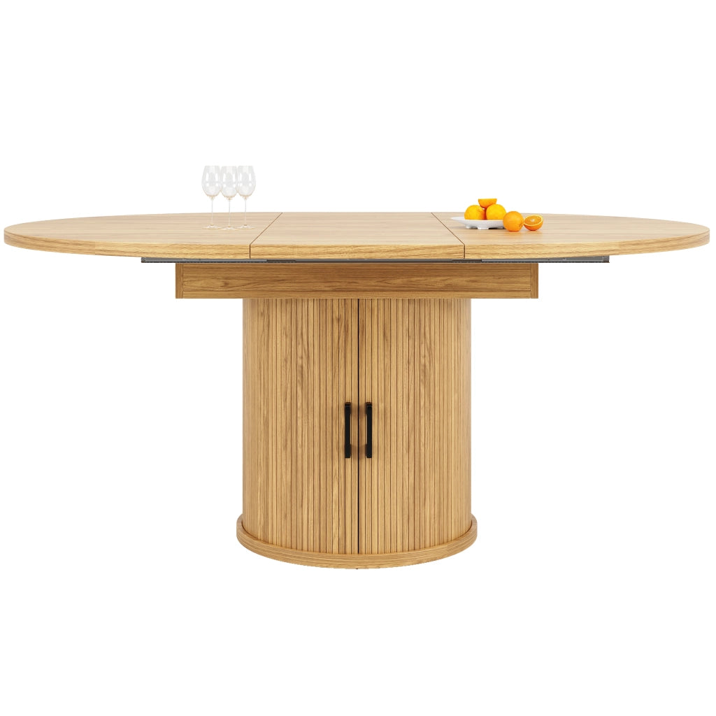 Tavolo da Pranzo Rotondo Allungabile ¨C MINIMAL ¨C Legno, 118-158 cm, 6 Persone